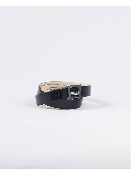 Cintura in pelle con fibbia logo Daniele Alessandrini DANIELE ALESSANDRINI | Cintura | NL6483A43001